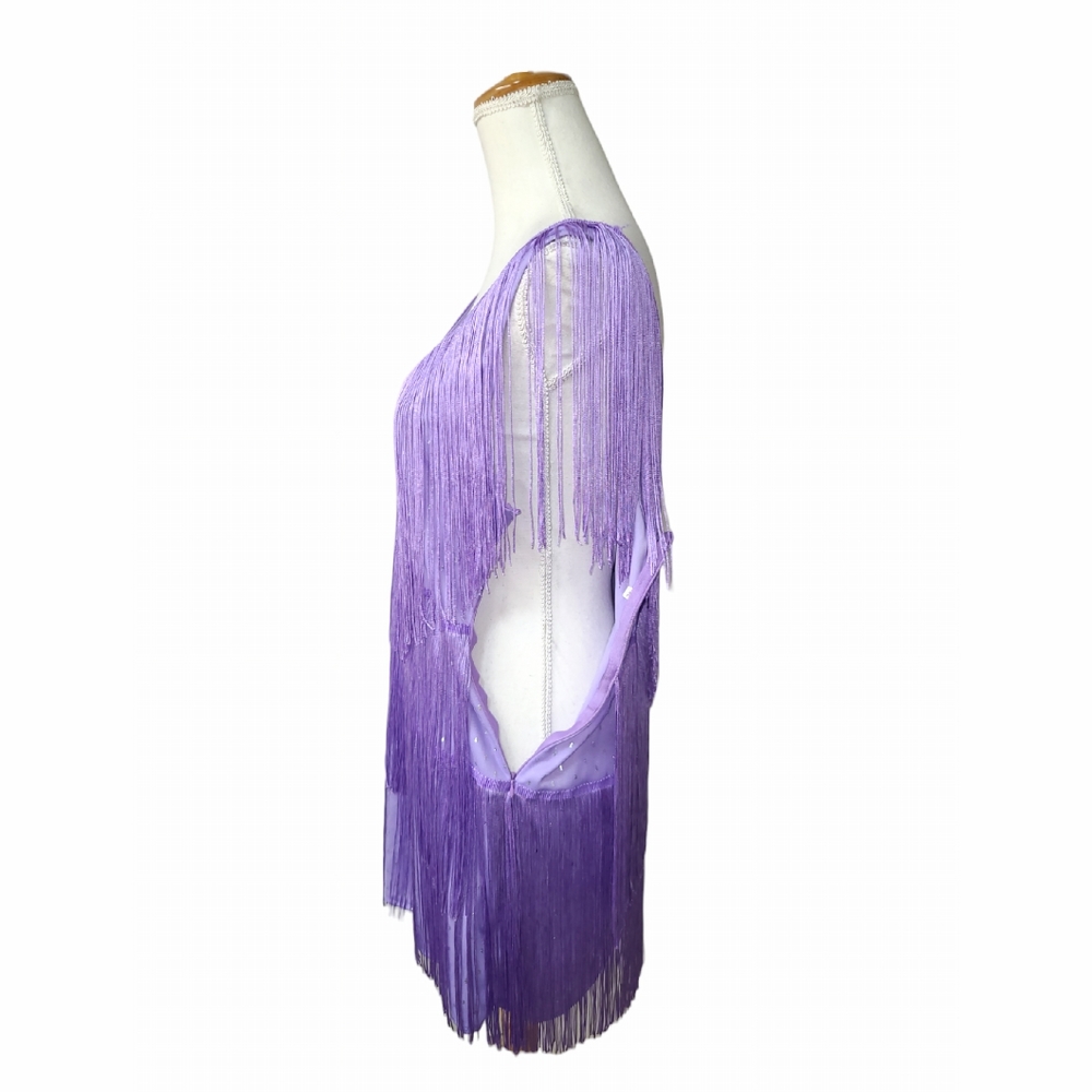 Elegant Purple Fringe Dress - Picture 8 of 13